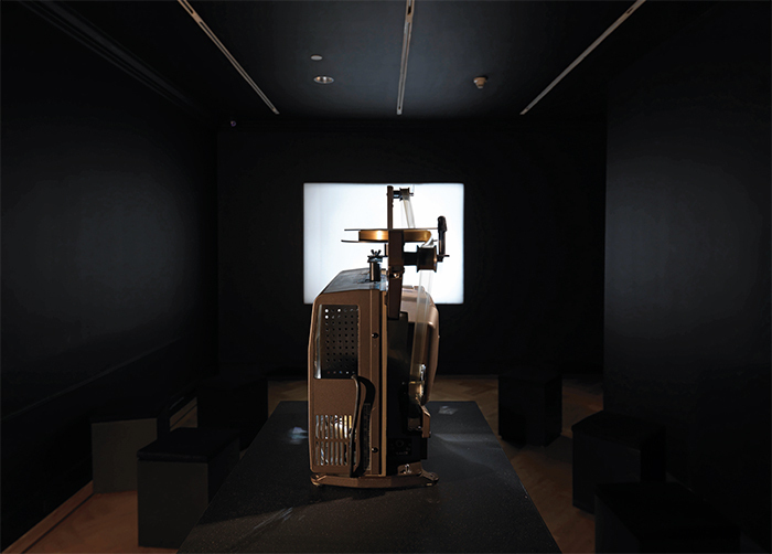 Nam June Paik, Zen for Film, 1962–64, 16-mm film, looped. Installation view, Bard Graduate Center Gallery, New York, 2015. Photo: Bruce White. © Nam June Paik Estate.