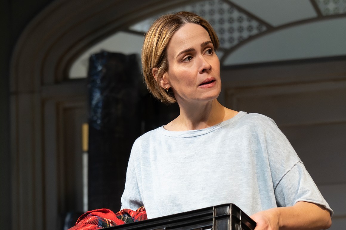 Branden Jacobs-Jenkins, Appropriate, 2023. Rehearsal view, Hayes Theater, New York, November 28, 2023. Toni (Sarah Paulson). Photo: Joan Marcus.