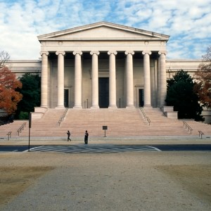 Exterior view of the National Gallery of Art in Washington, DC.