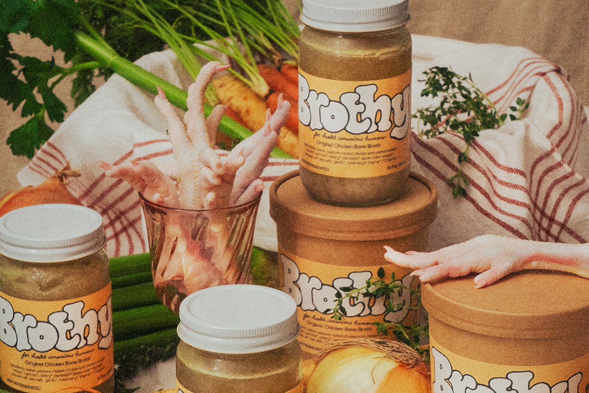 Brothy chicken bone broths. Photo: Molly Strohl.