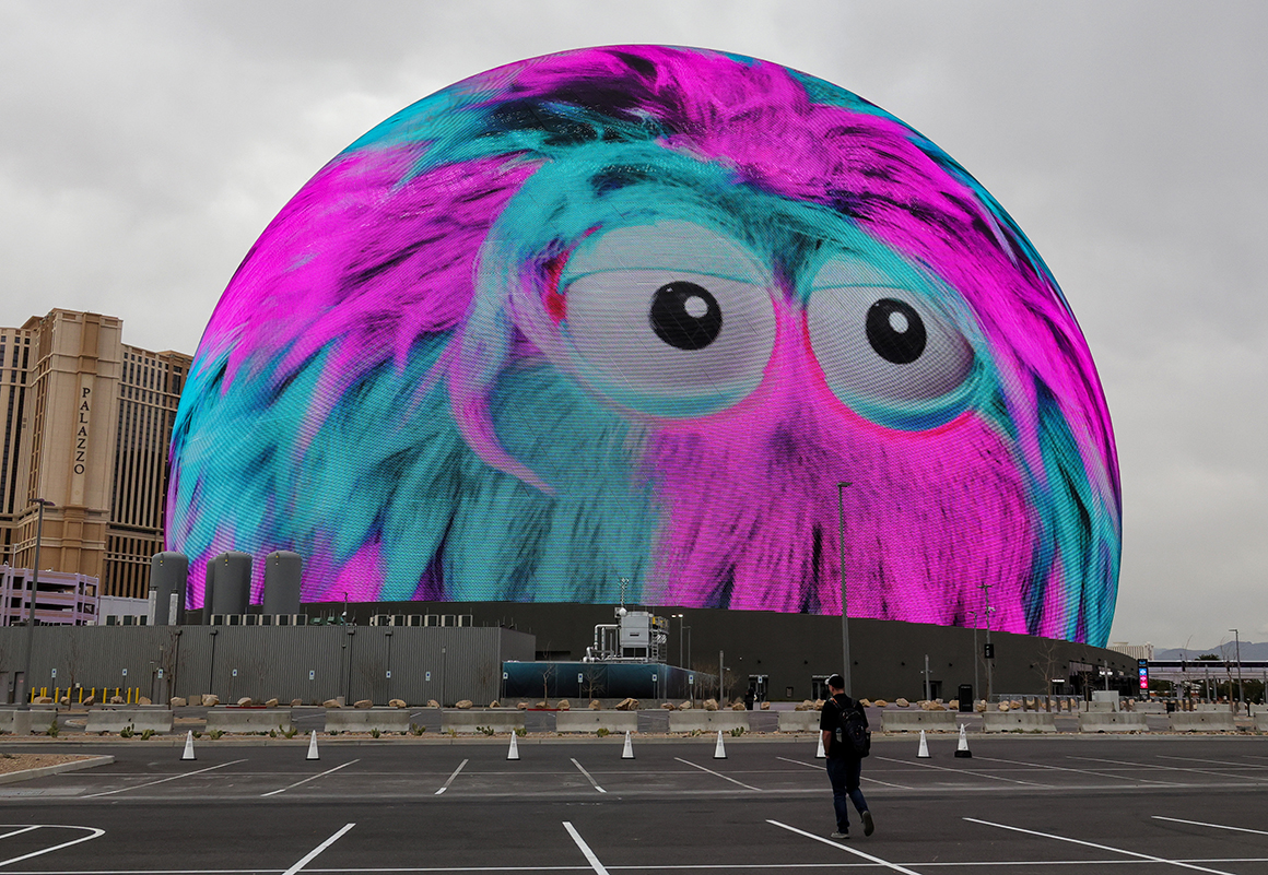 Populous, Sphere, 2024, Las Vegas, February 1, 2024. Photo: Ethan Miller/Getty Images.