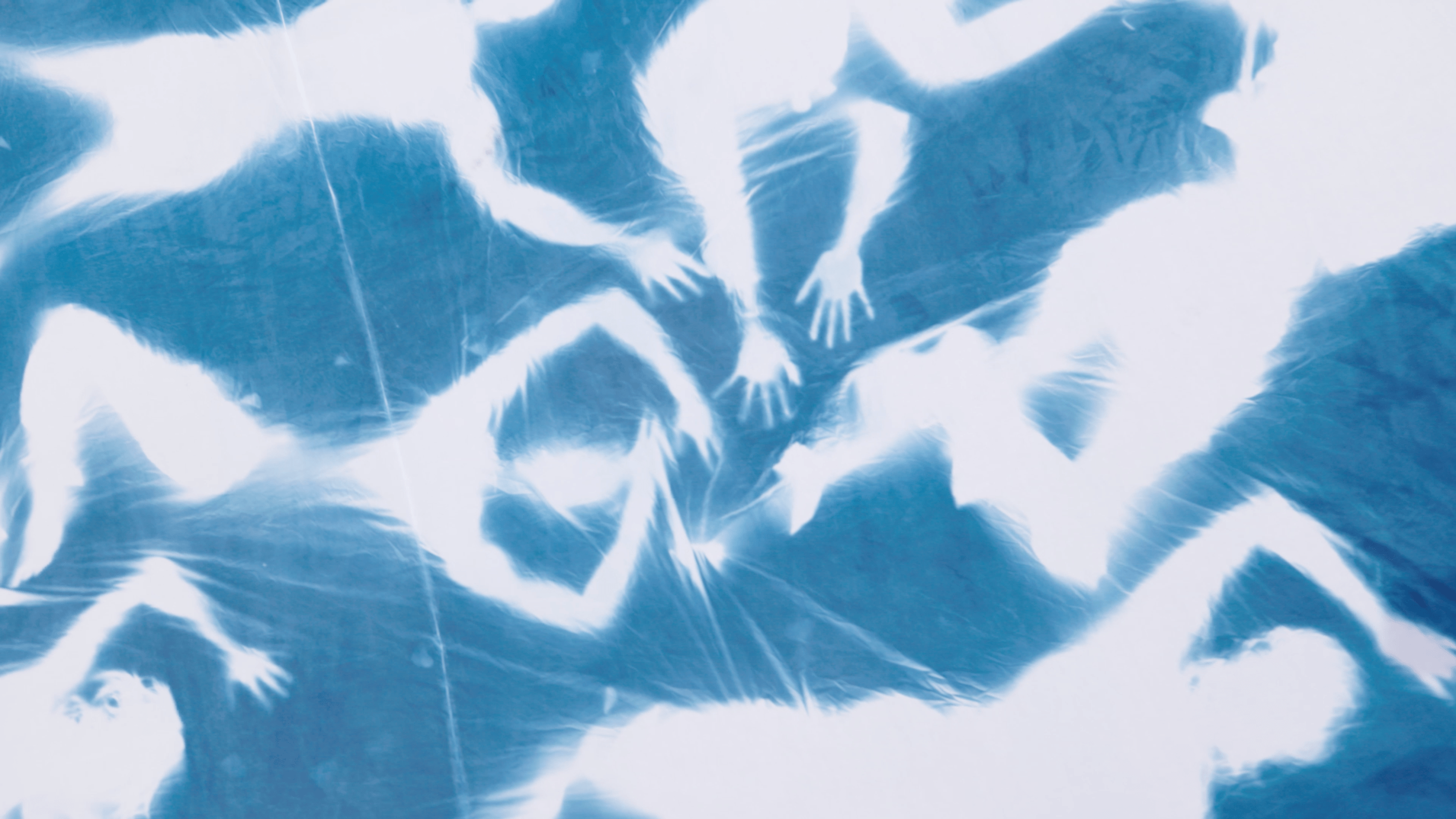 Cassils's "Etched in Light" cyanotype banner at the National Mall, Washington, DC, 2024.